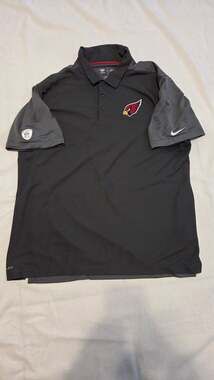 Nike Arizona Cardinals Sideline Polo Size XL Charcoal Dri-Fit NFL